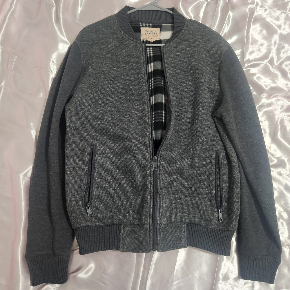 Boston Traders Charcoal Zip-Up Sweater
